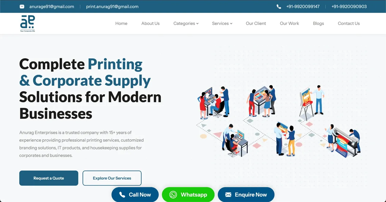 Anurag Enterprises business website designed and developed by SPG Techsoft