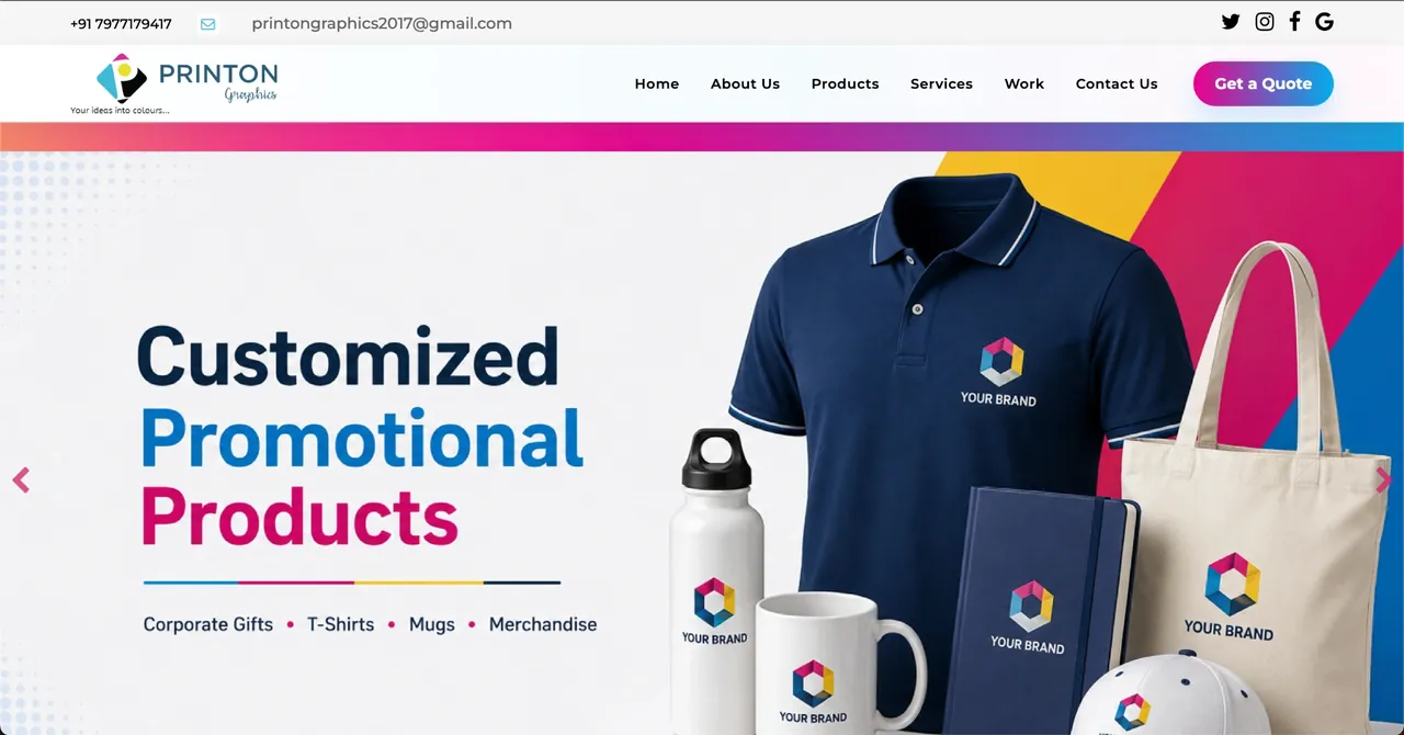 Printon Graphics printing services website designed and developed by SPG Techsoft